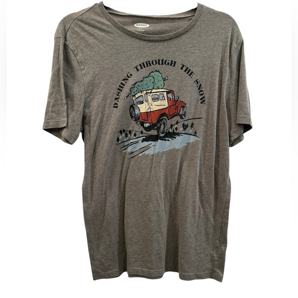 Old Navy dashing through the snow tee shirt men’s short sleeve size M EUC
